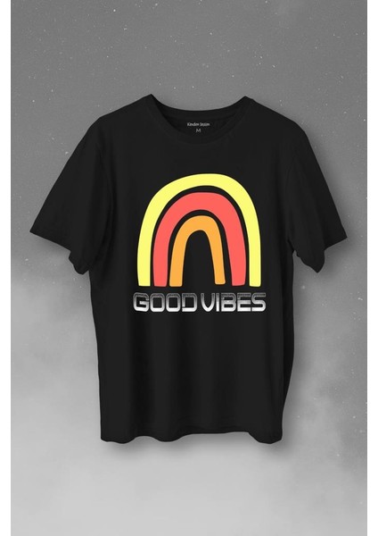 Good Vibes Gökkuşağı Rainbow Cisniyet Eşitlik Özgürlüğü Baskılı Tişört T-Shirt
