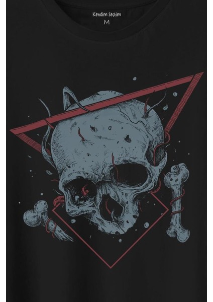 Skull Kuru Kafa Urban Street Culture Minimal Baskılı Tişört T-Shirt