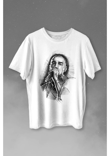 Ezhel Sercan Ipekçioğlu Kazıdık Tırnaklarla Baskılı Tişört T-Shirt Beyaz