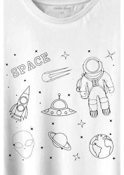 Astronot Uzay Mekiği Space Cosmos Baskılı Tişört T-Shirt fiyatları