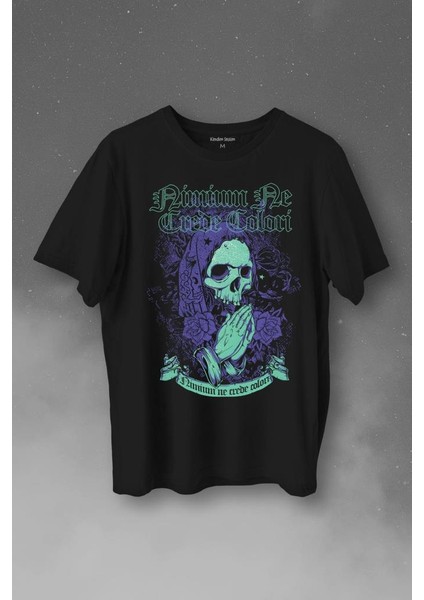 Skull Kurukafa Renkler Latince Urban Street Culture Wear Sokak Baskılı Tişört T-Shirt