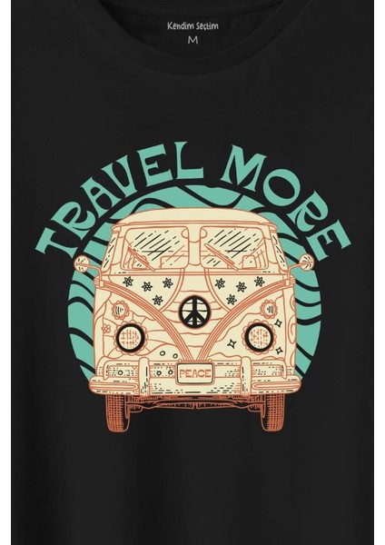 Travel More Woswos Retro Hippi 60S 70S Baskılı Tişört T-Shirt fiyatları