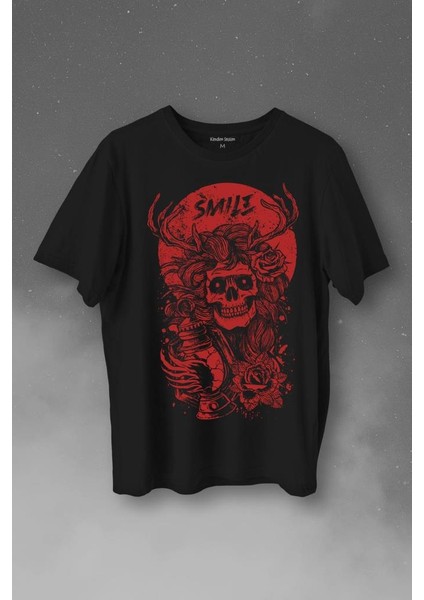 Smile Skull Urban Street Culture Kuru Kafa 2k Baskılı Tişört T-Shirt