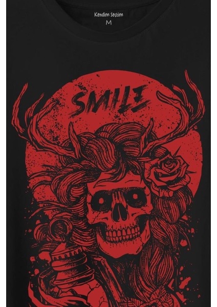 Smile Skull Urban Street Culture Kuru Kafa 2k Baskılı Tişört T-Shirt fiyatları