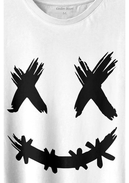 Hip Hop Marshmello Music Shit Happens Baskılı Tişört T-Shirt Beyaz fiyatları