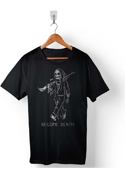 Become Death Skull Tüfek Kuru Kafa Skeleton Erkek Tişört