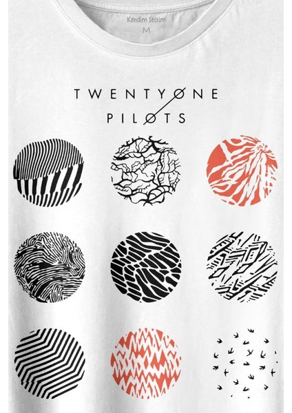 Twenty One Pilots Logo Stressed Baskılı Tişört T-Shirt Beyaz fiyatları