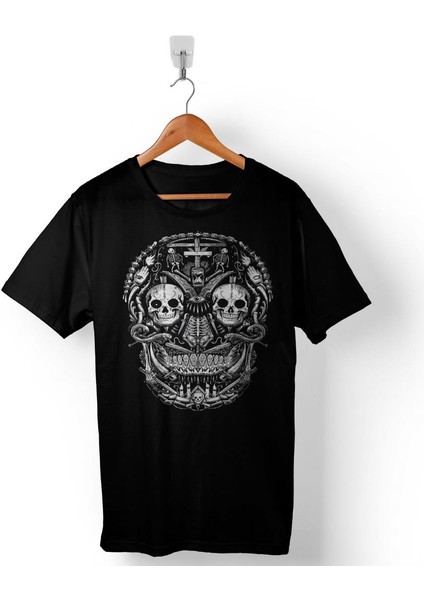 Skull Kuru Kafa Iskelet Snake Yılan Erkek Tişört