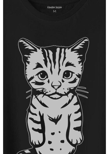 Sevimli Minik Patili Bıyıklı Cat Minnoş Mahçup Üzgün Kedi Baskılı Tişört T-Shirt fiyatları