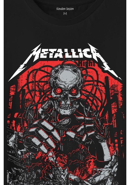 Metallica Rock Music Metal Skull Kuru Kafa James Lars Kırk Robert Baskılı Tişört T-Shirt fiyatları