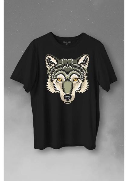 Wolf Head Kurt Silüeti Kafa Bozkurt Baskılı Tişört T-Shirt