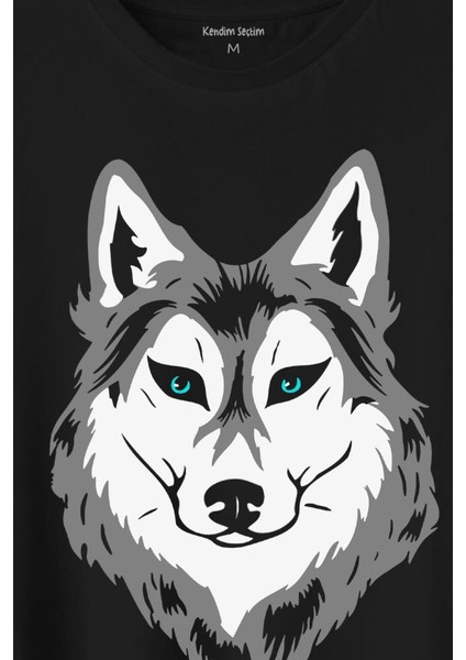 Kurt Kafası Wolf Head Bozkurt Yeşil Gözlü Baskılı Tişört T-Shirt fiyatları
