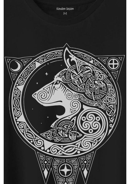Kurt Işlemeli Dövme Wolf Silüeti Baskılı Tişört T-Shirt fiyatları