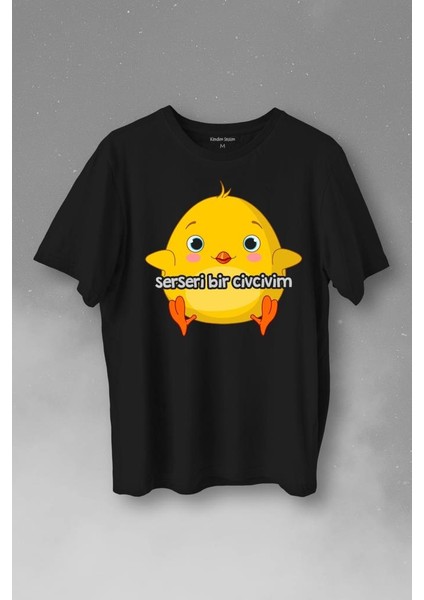 Ben Serseri Bir Civcivim Tavuk Sarı Civciv Baskılı Tişört T-Shirt