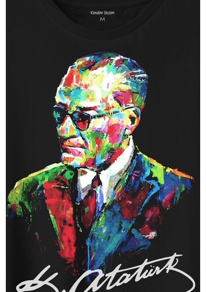 Karizma Gözlüklü Gazi Mustafa Kemal Atatürk Portresi Baskılı Tişört T-Shirt fiyatları