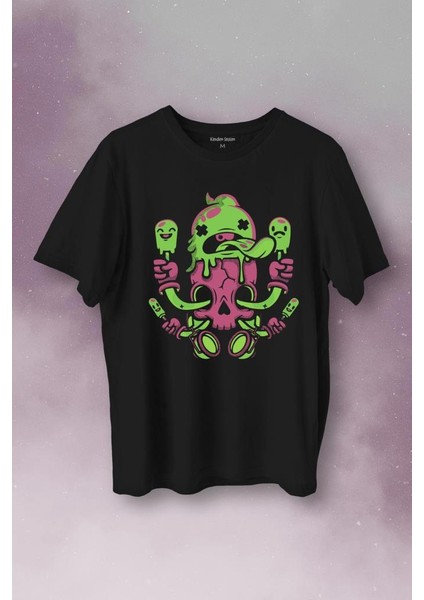 Icecream Skull Dondurma Kurukafa Street Wear Baskılı Tişört T-Shirt