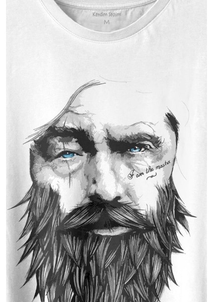 Viking Berber Saç Deseni Hair Design 1902 Baskılı Tişört T-Shirt Beyaz fiyatları