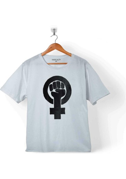 Özgürlük Eylem Güçlü Kadın Hakları Feminizm Çocuk Tişört Beyaz