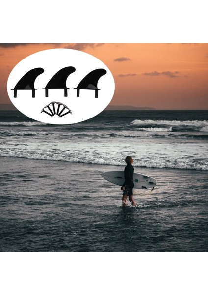 3x Yedek Plastik Yumuşak Üst Sörf Tahtası +6 Vidalar Siyah8 modelleri