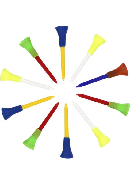 10 Parça Plastik Kauçuk Uçlu Üst Golf Tees Yumuşak Yastık Üst Tees 70MM