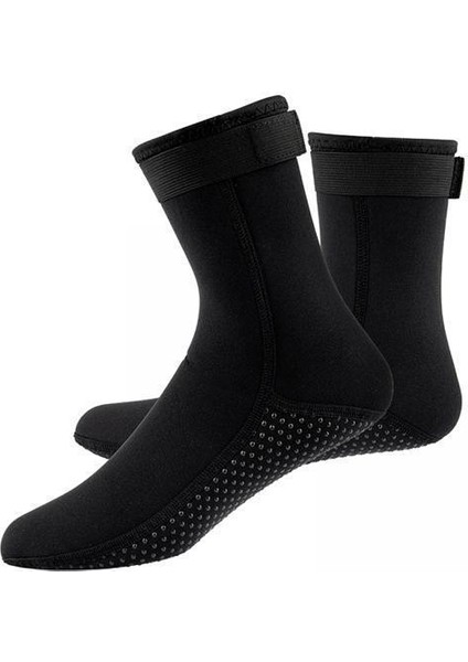 2 Çift 3mm Neopren Dalış Botları Sörf Tüplü Sıcak Ayakkabılar Çorap