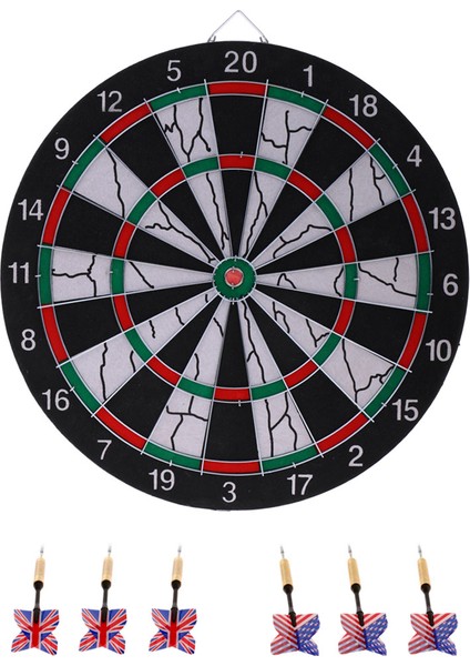 Dart Tahtası 15 Inç Çift Taraflı Ev Kapalı Oyun 6 Bar Pub Için Pirinç Dart
