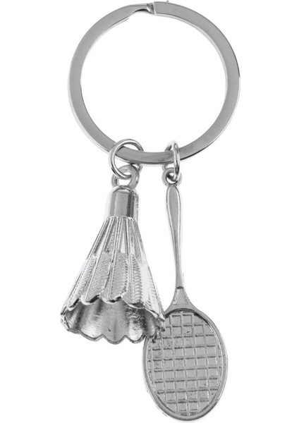 Mini Badminton Raket ve Shuttlecock ile Alaşım Anahtarlık / Anahtar Yüzük / Kolye