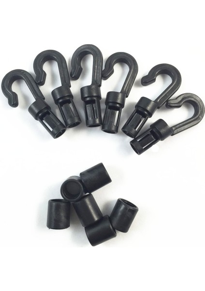 6pcs Black B Şekil Bungee Kanca Kablosu Snaps Tekne Kayık Kano Için Aksesuar modelleri