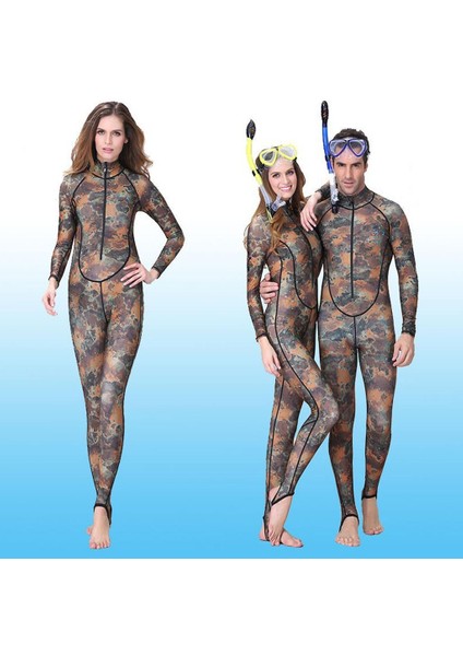 Kamuflaj Wetsuit Tüplü Dalış Sörf Mızrak Avcılığı Xxl
