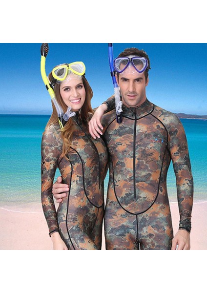 Kamuflaj Wetsuit Tüplü Dalış Sörf Mızrak Avcılığı Xxl