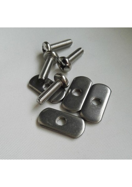 4 Set Paslanmaz Çelik Vida ve Kayık Izi/ Ray Için Oval Somun Donanımı fırsatları