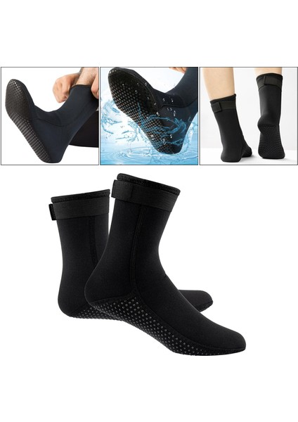 2 Çift 3mm Neopren Dalış Çizmeleri Yüzmek Sörf Kayak Sıcak Siyah Xl Çorap fiyatları