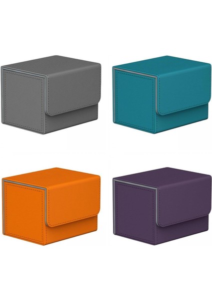 4x Dayanıklı Kart Güverte Kutusu Oyun Kartı Depolama Tcg Sahibi Koleksiyon Organizatörü Siyah + Mavi