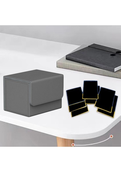 4x Dayanıklı Kart Güverte Kutusu Oyun Kartı Depolama Tcg Sahibi Koleksiyon Organizatörü Siyah + Mavi modelleri