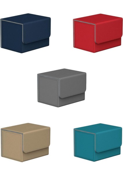 5x Kart Güverte Kutusu Depolama Tutucu Organizatör W/ Mıknatıs Kapatma Ekranı Tcg Mavi