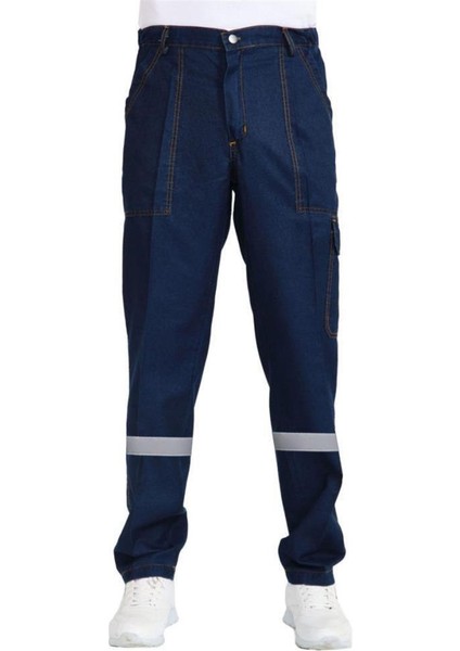 Reflektörlü Yazlık Kot Iş Pantolonu Lacivert fiyatları