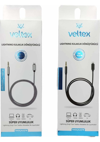 Iphone Aux (Tak Çalıştır) 1 Metre Çevirici Otg Veltex VTX-510-511