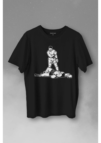 Muhammed Ali Sonny Liston Ağır Siklet Boks Nakavt Boxing Baskılı Tişört Unisex T-Shirt