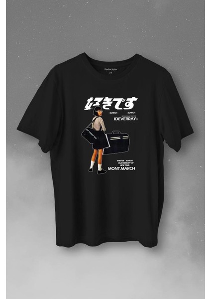 Hip Hop Harajuku Kanji Japon Kız Japan Girl Baskılı Tişört Unisex T-Shirt