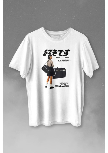 Hip Hop Harajuku Kanji Japon Kız Japan Girl Baskılı Tişört Unisex T-Shirt