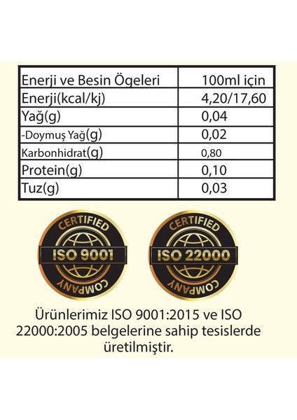 Hanzade Bitkisel Sarımsaklı Limon Sirkesi Doğal Fermantasyon İçilebilir Katkısız Cam Şişe 2 x 500 ml