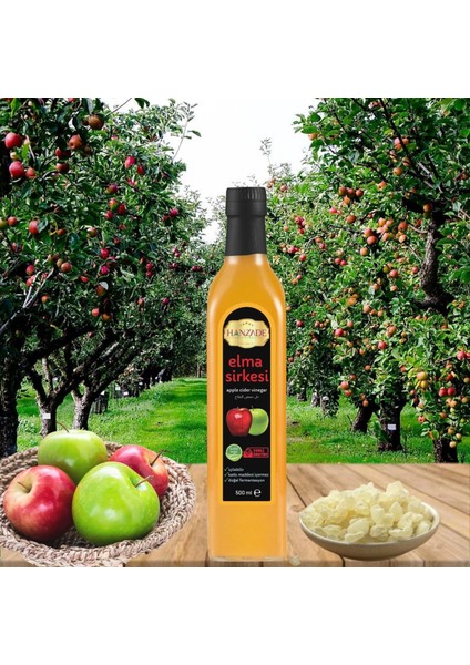 Sandaloz Sakızlı Elma Sirkesi Doğal Fermantasyon İçilebilir Katkısız Cam Şişe 2 x 500 ml modelleri