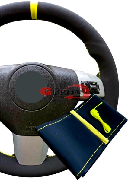 Opel Vectra C Kasa Uyumlu Alkantara Dikmeli Direksiyon Kılıfı Sarı Yüzüklü fiyatları