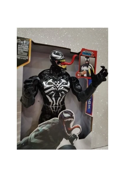 Rugala Avm Avengers Venom The Amazing Spiderman Action Figür Oyuncak Işıklı Konuşan 30 Cm-Rgl