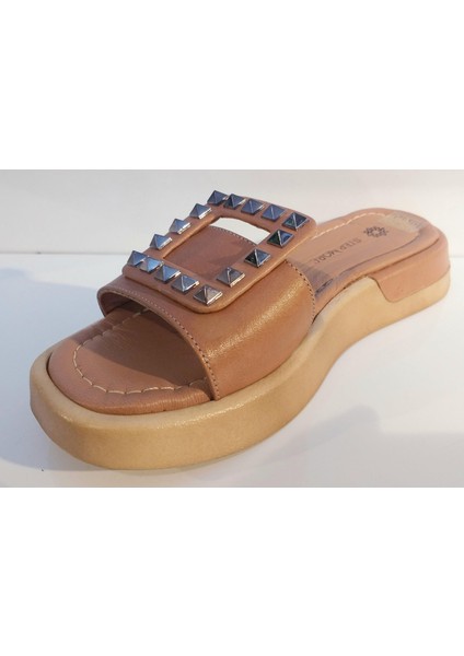Step More Z104154 Kadın Günlük Deri Comfort Taban Taşlı Terlik modelleri