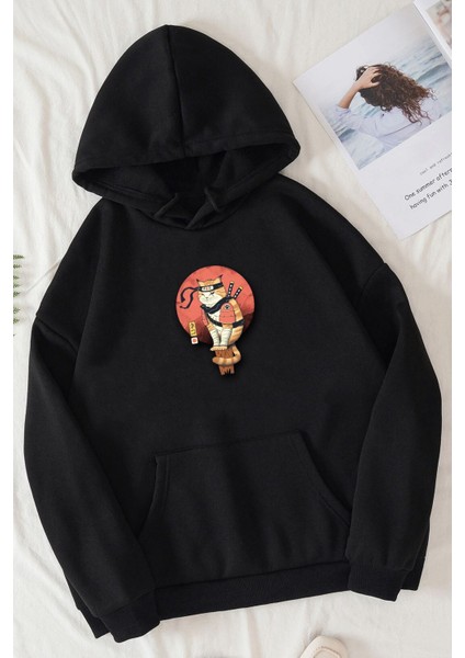 Shinobi Kedi Baskılı Sweatshirt