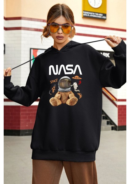 Nasa Bear Baskılı Sweatshirt