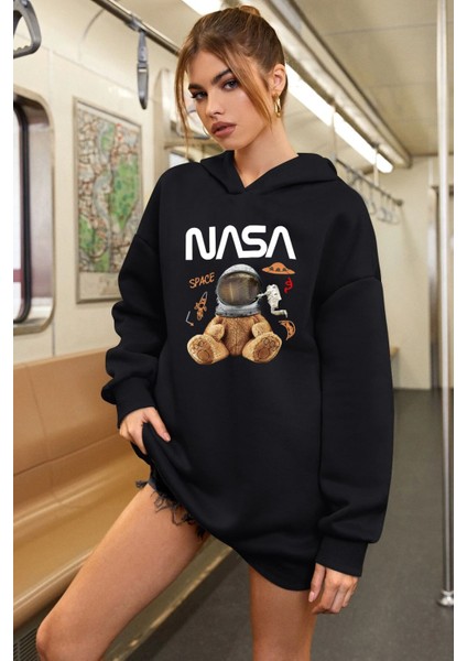 Nasa Bear Baskılı Sweatshirt