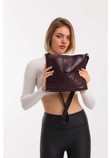 Deri Crossbody Postacı Çanta