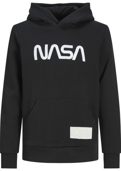 Kapüşonlu Nasa Baskılı Sweatshirt